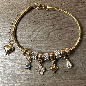 Adina Eden Gold Tone Charm Bracelet
